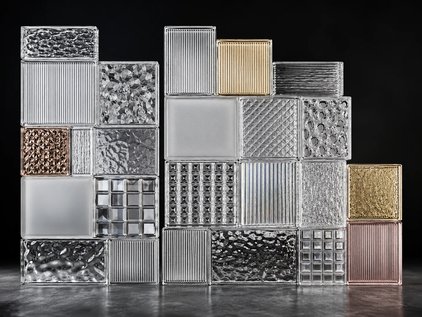Decorative architectural glass sample textures